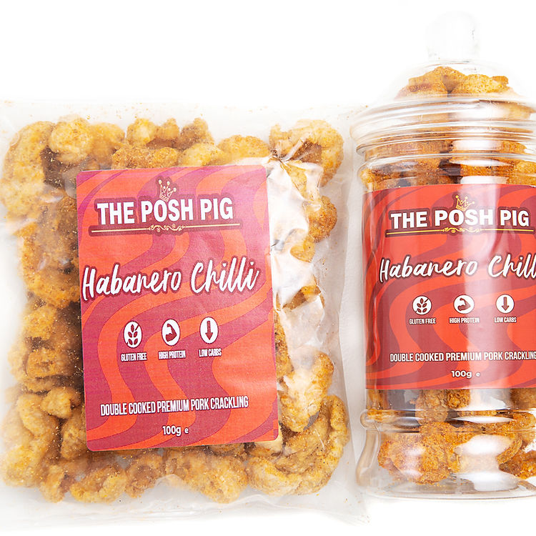 Habanero flavoured Pork Crackling - 100g Refill Bag