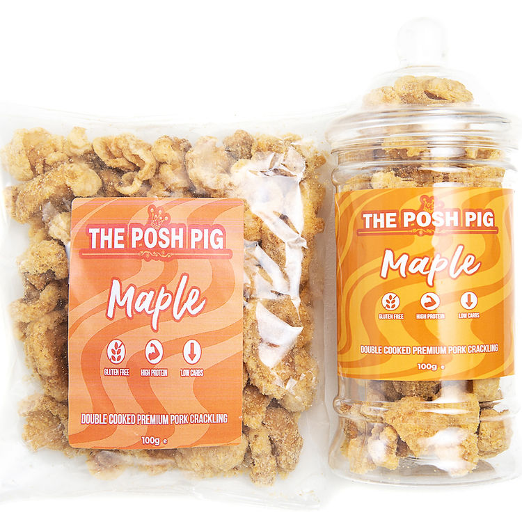 Maple flavoured Pork Crackling - 100g Refill Bag