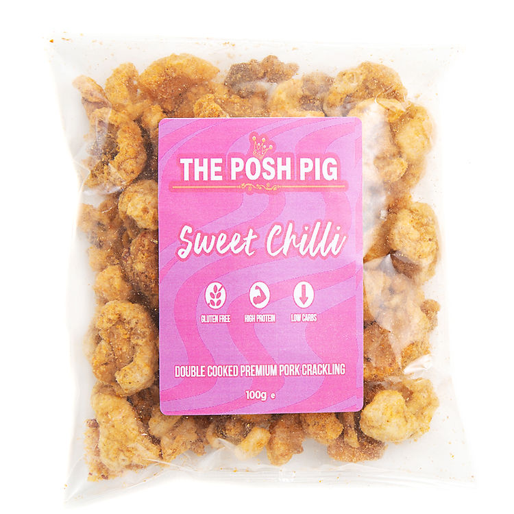 Sweet Chilli flavoured Pork Crackling - 100g Refill Bag