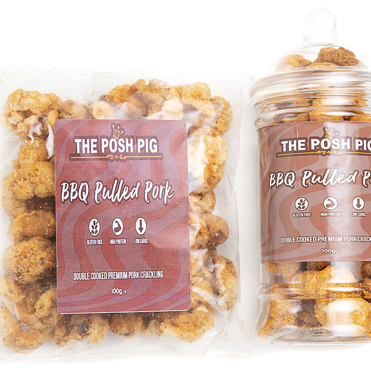 BBQ Pulled Pork flavoured Pork Crackling - 100g Refill Bag