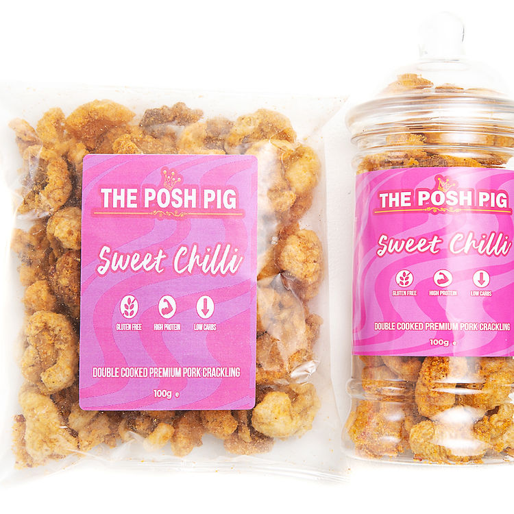 Sweet Chilli flavoured Pork Crackling - 100g Refill Bag