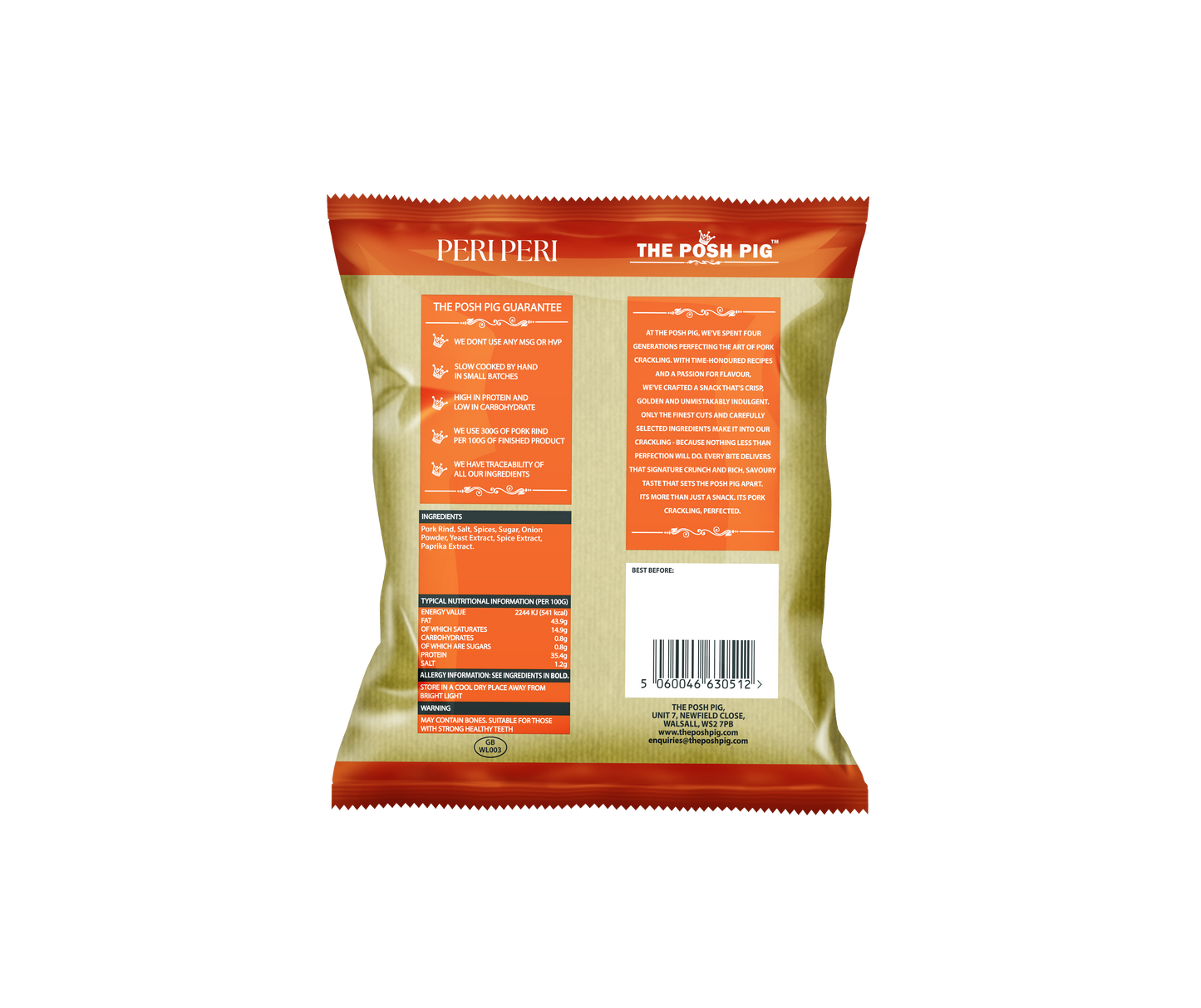 Peri Peri flavoured Pork Crackling